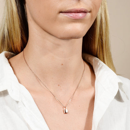 Padlock initial necklace variation N