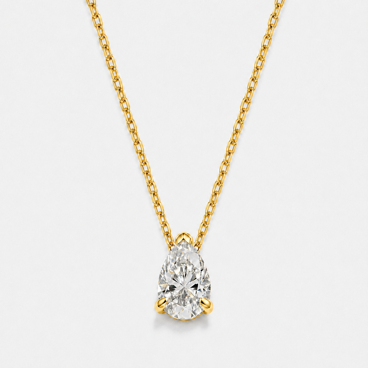 Celeste Pear-Cut Moissanite Necklace - Gold