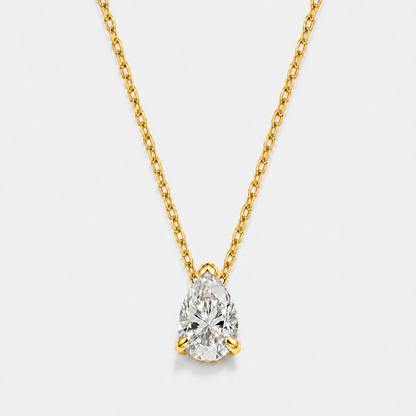 Celeste Pear-Cut Moissanite Necklace - Gold
