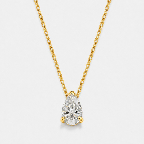 Celeste Pear-Cut Moissanite Necklace - Gold
