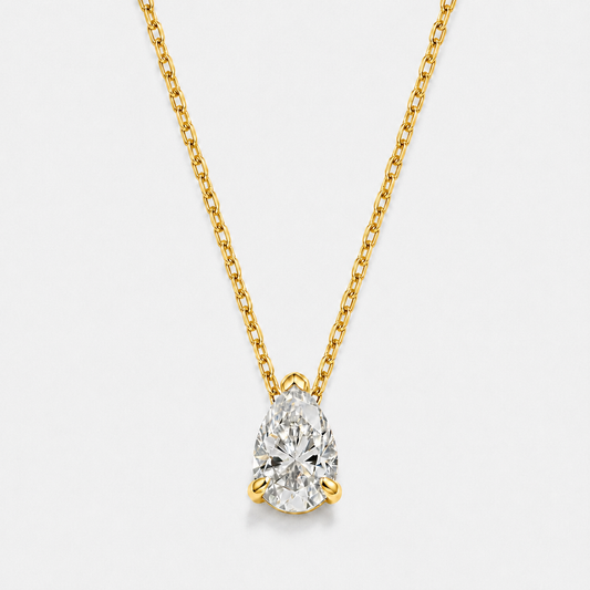 Celeste Pear-Cut Moissanite Necklace - Gold