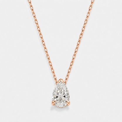 Celeste Pear-Cut Moissanite Necklace - Rose Gold
