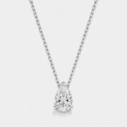 Celeste Pear-Cut Moissanite Necklace - Silver