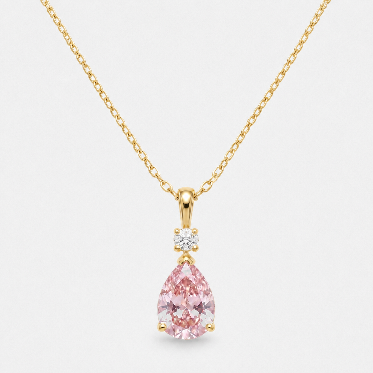 Pink Heart Pendant Necklace - Default Title