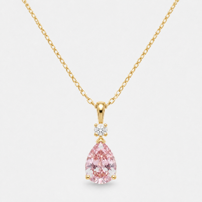 Pink Heart Pendant Necklace - Default Title