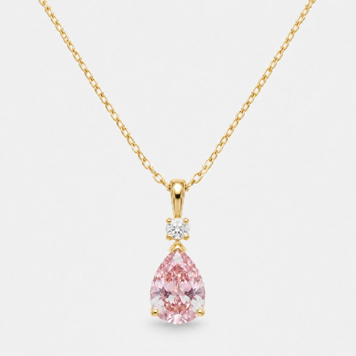 Pink Heart Pendant Necklace - Default Title