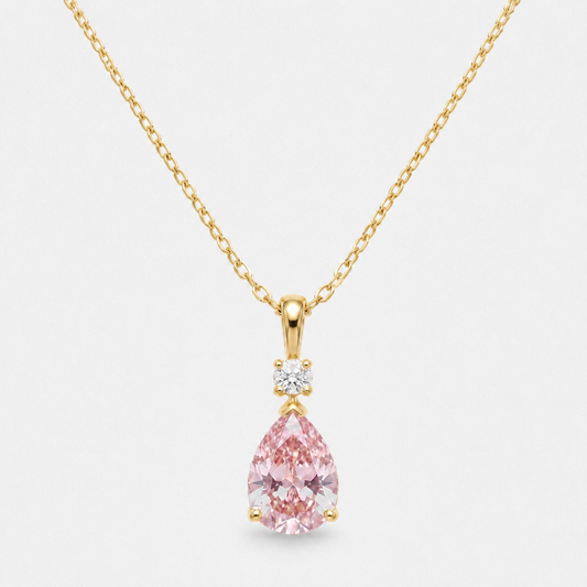 Pink Heart Pendant Necklace - Default Title