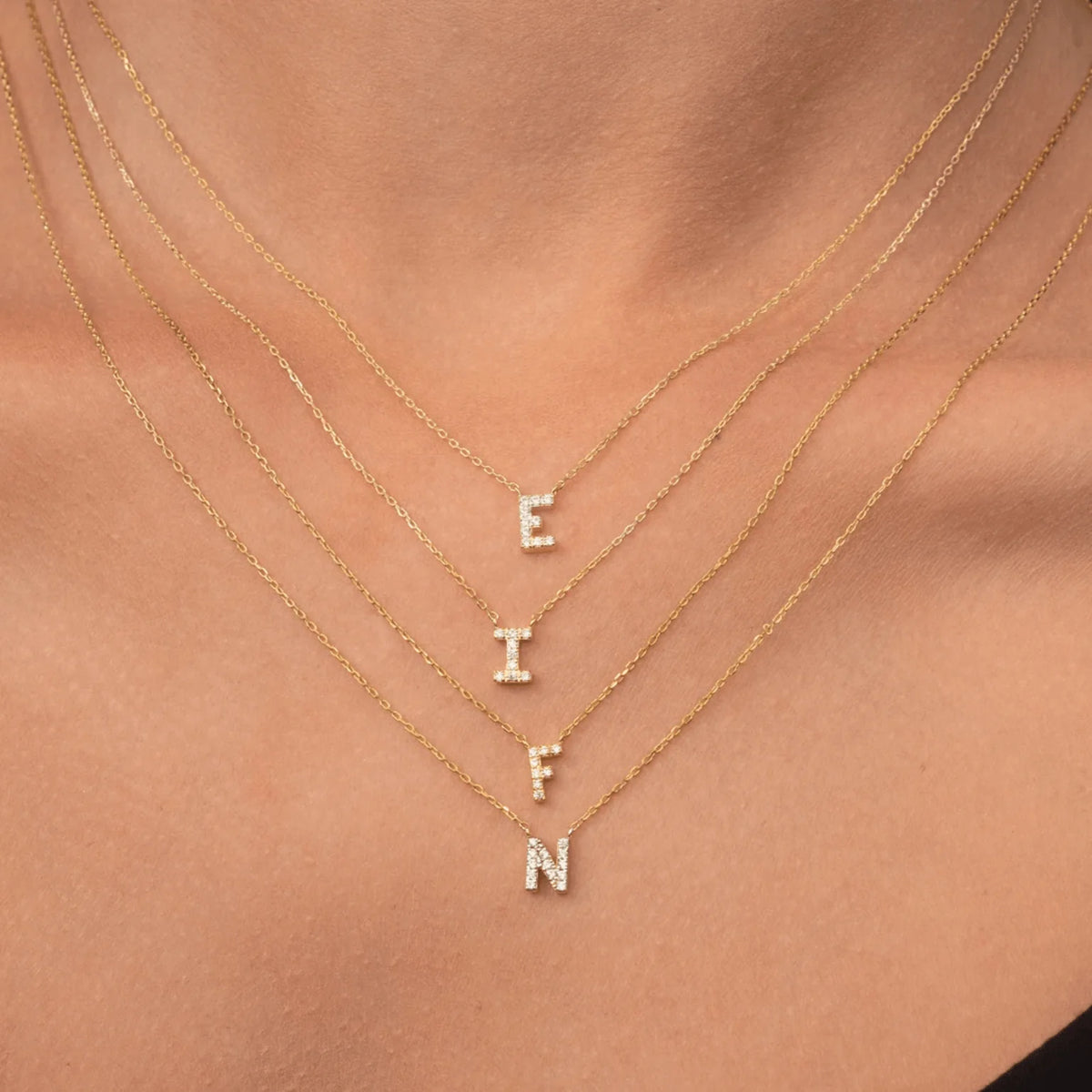 Sapphire initial letter necklace gift ready – Vessaly