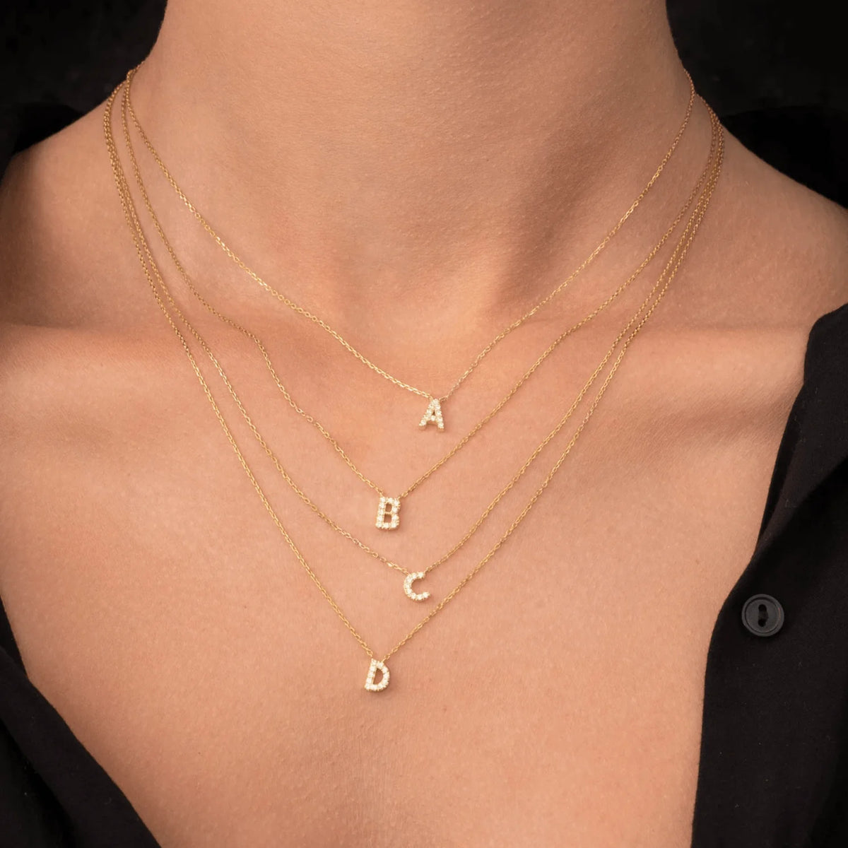 Sapphire initial necklace alternative styled view