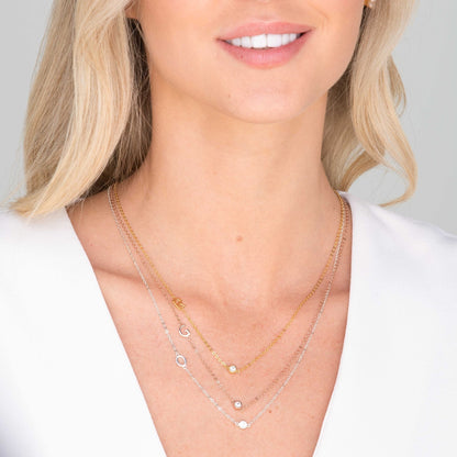 Pavé set initial pendant necklace – Vessaly