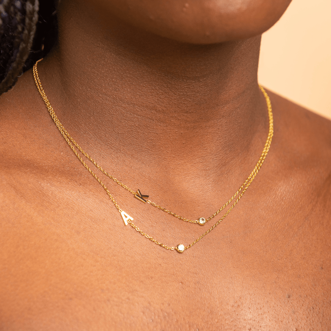 Personalized pavé letter pendant A to Z – Vessaly