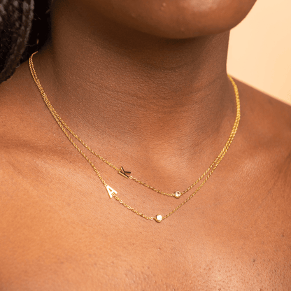 Personalized pavé letter pendant A to Z – Vessaly