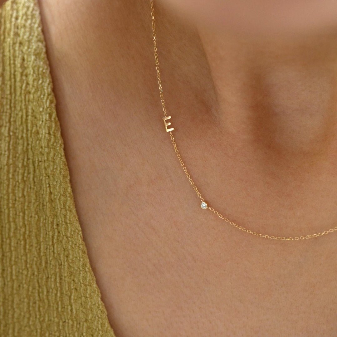 Pavé initial letter necklace gift ready – Vessaly