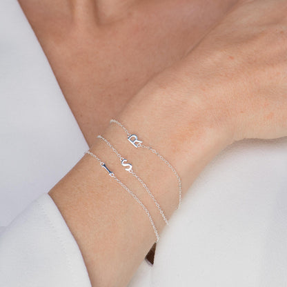 Personalized sideways letter bracelet A to Z – Vessaly