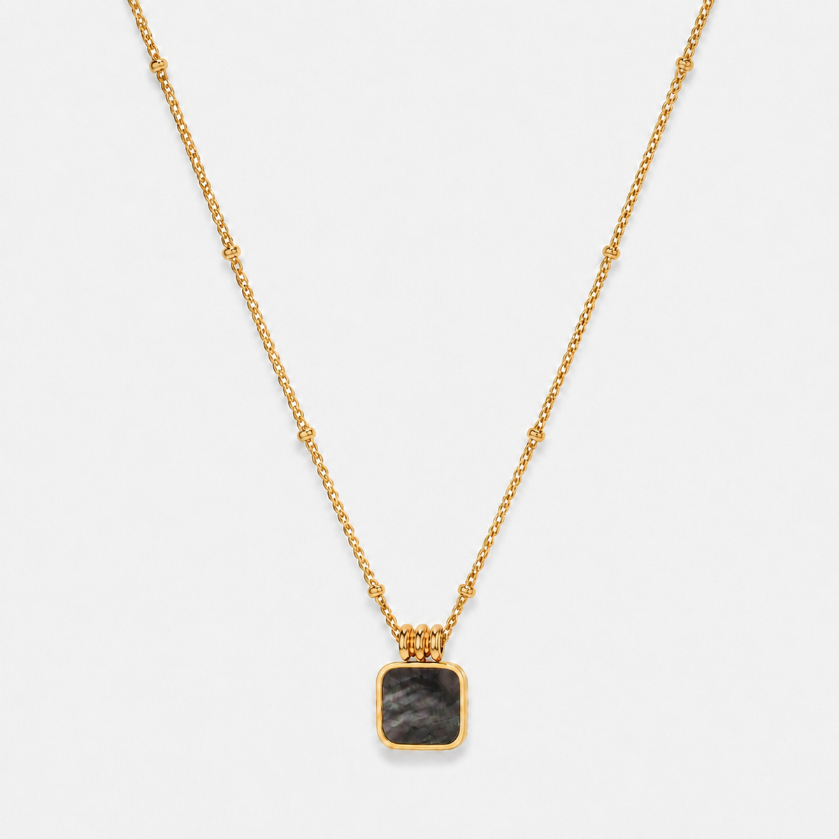 Lucienne Single Pearl Pendant Necklace - Black