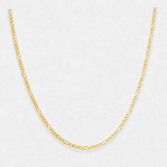 Slim Figaro Chain Necklace - 18k Gold Vermeil