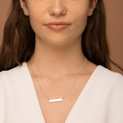 Figaro chain necklace, side angle view