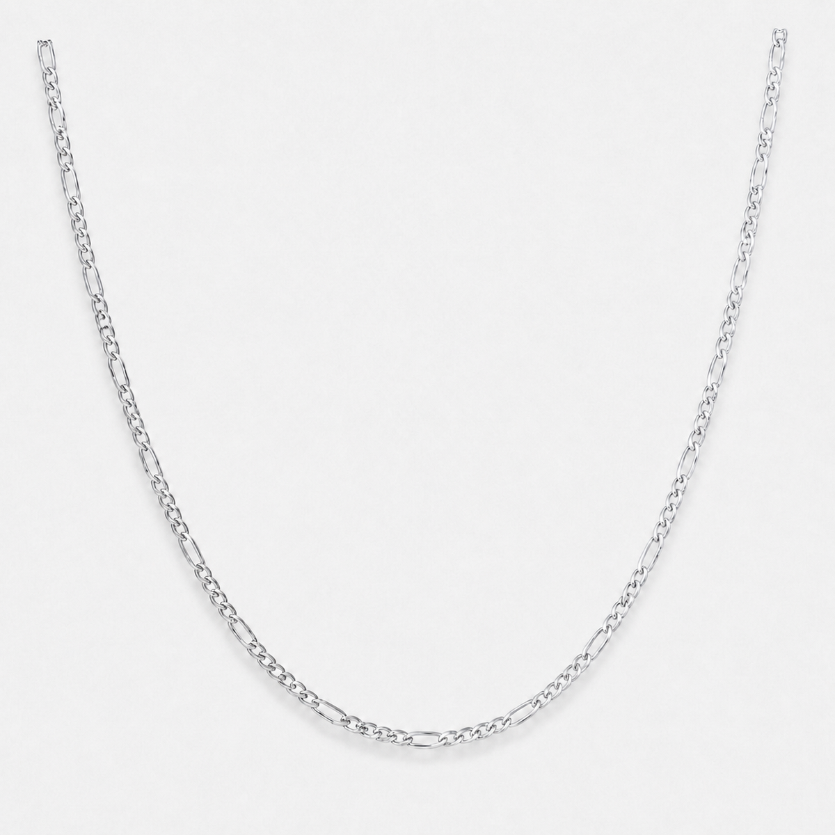 Slim Figaro Chain Necklace - Sterling Silver