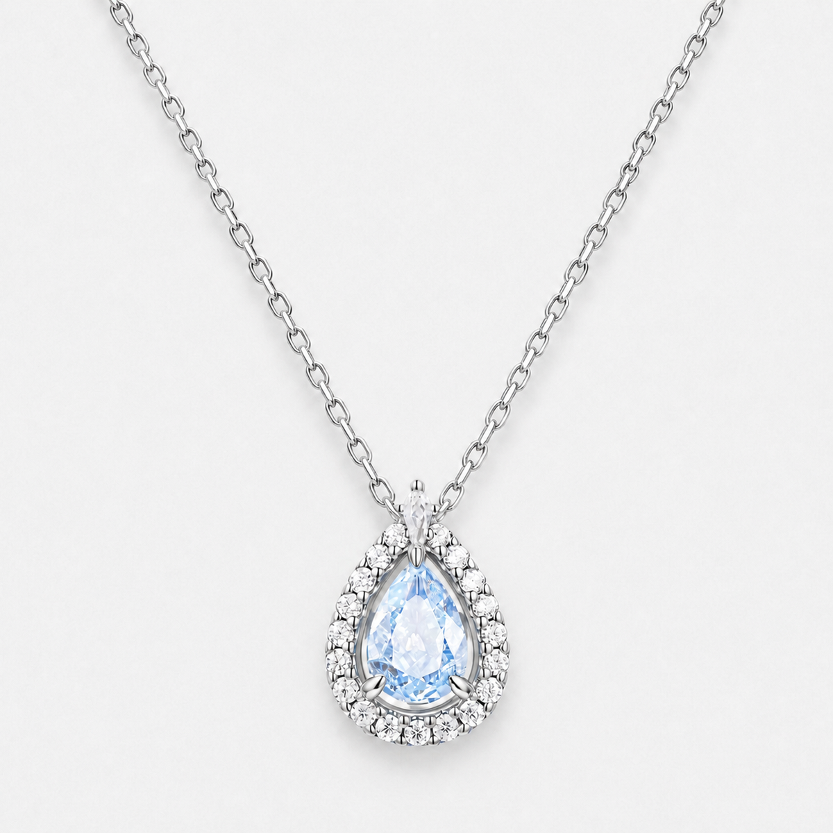 Ocean Eye Sterling Silver Aquamarine Necklace - Silver