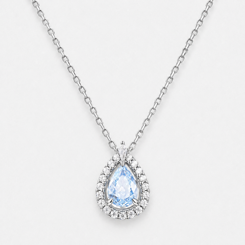 Ocean Eye Sterling Silver Aquamarine Necklace - Silver