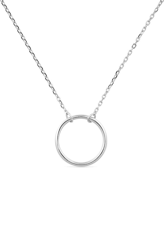 Sterling silver circle pendant necklace, dainty design