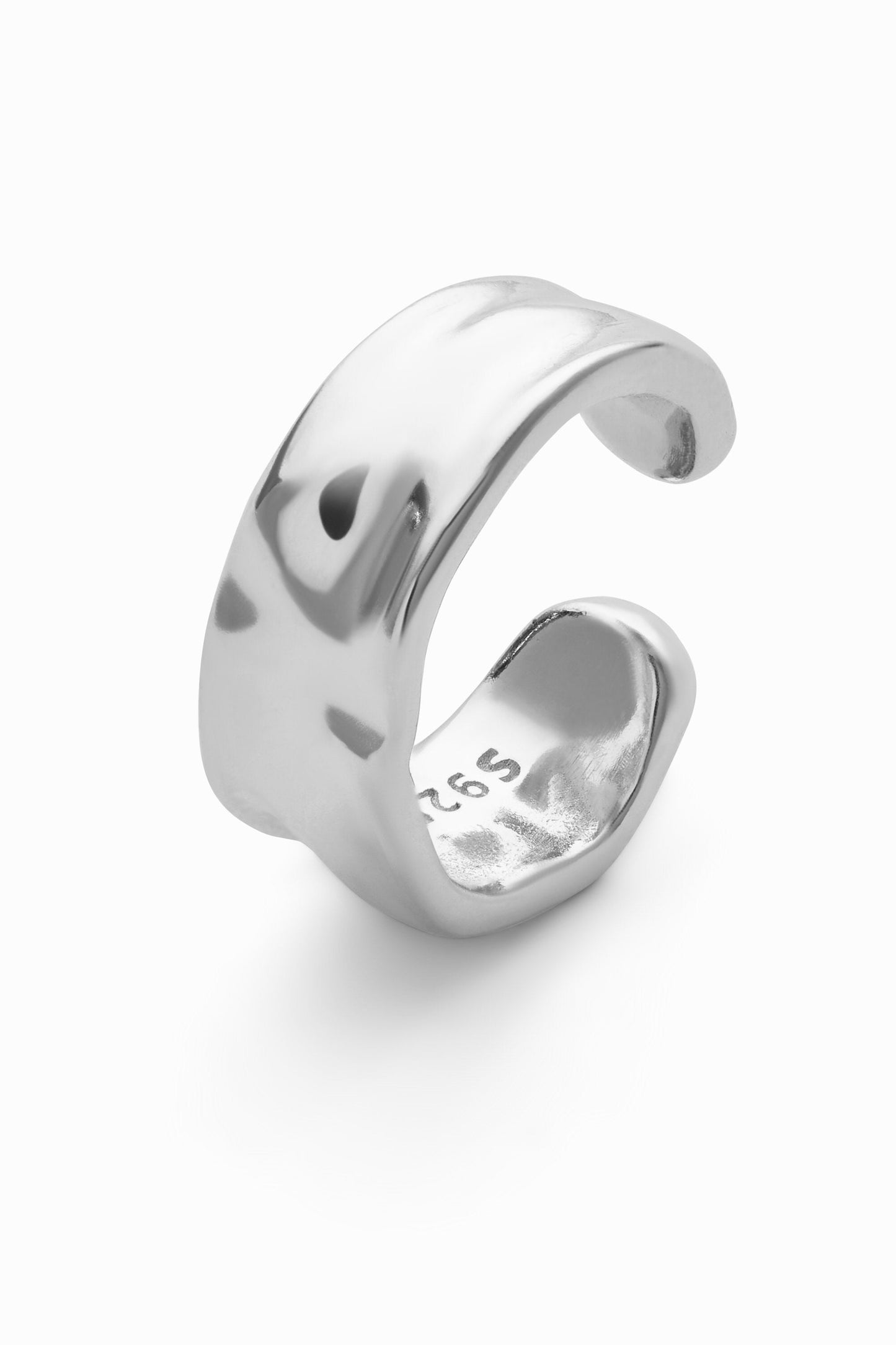 Silver ear cuff with no-piercing design by Ravyena