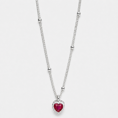 925 Sterling Silver Heart Lock Necklace - Silver / 17.7 in (45 cm)