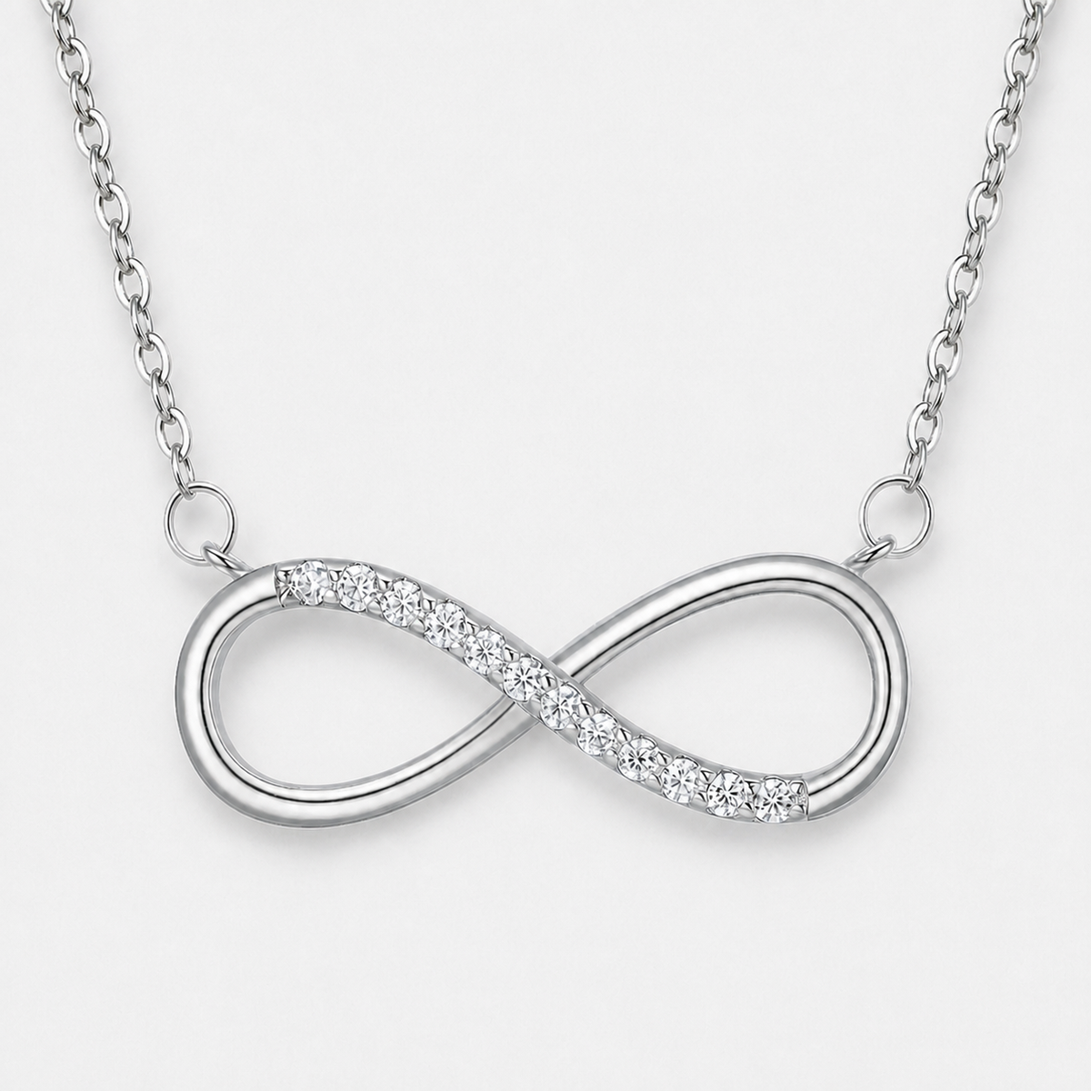 925 Sterling Silver Infinity Love Necklace - Silver