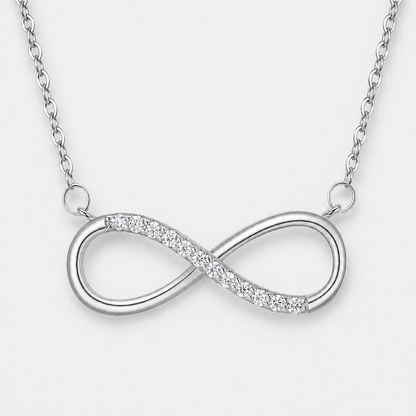 925 Sterling Silver Infinity Love Necklace - Silver
