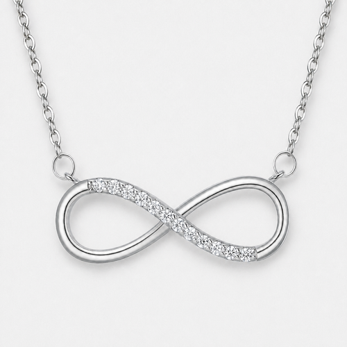 925 Sterling Silver Infinity Love Necklace - Silver
