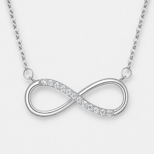 925 Sterling Silver Infinity Love Necklace - Silver