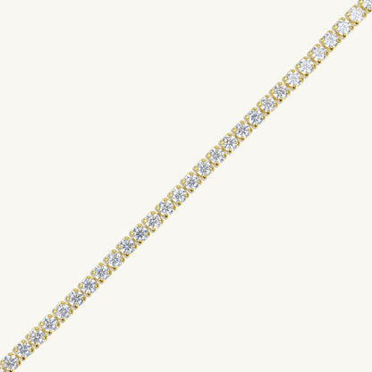 Tennis bracelet with secure clasp, sapphire detail