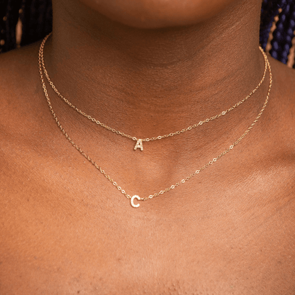 Rose gold vermeil sapphire initial necklace – Vessaly