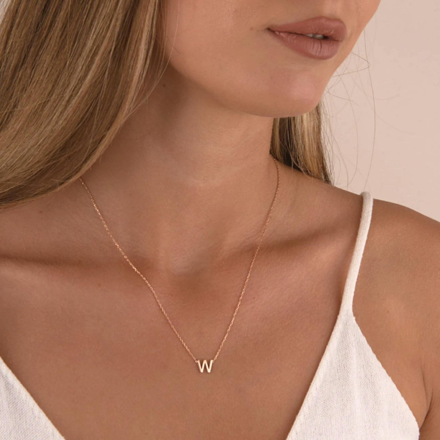 Initial pendant necklace, gift presentation