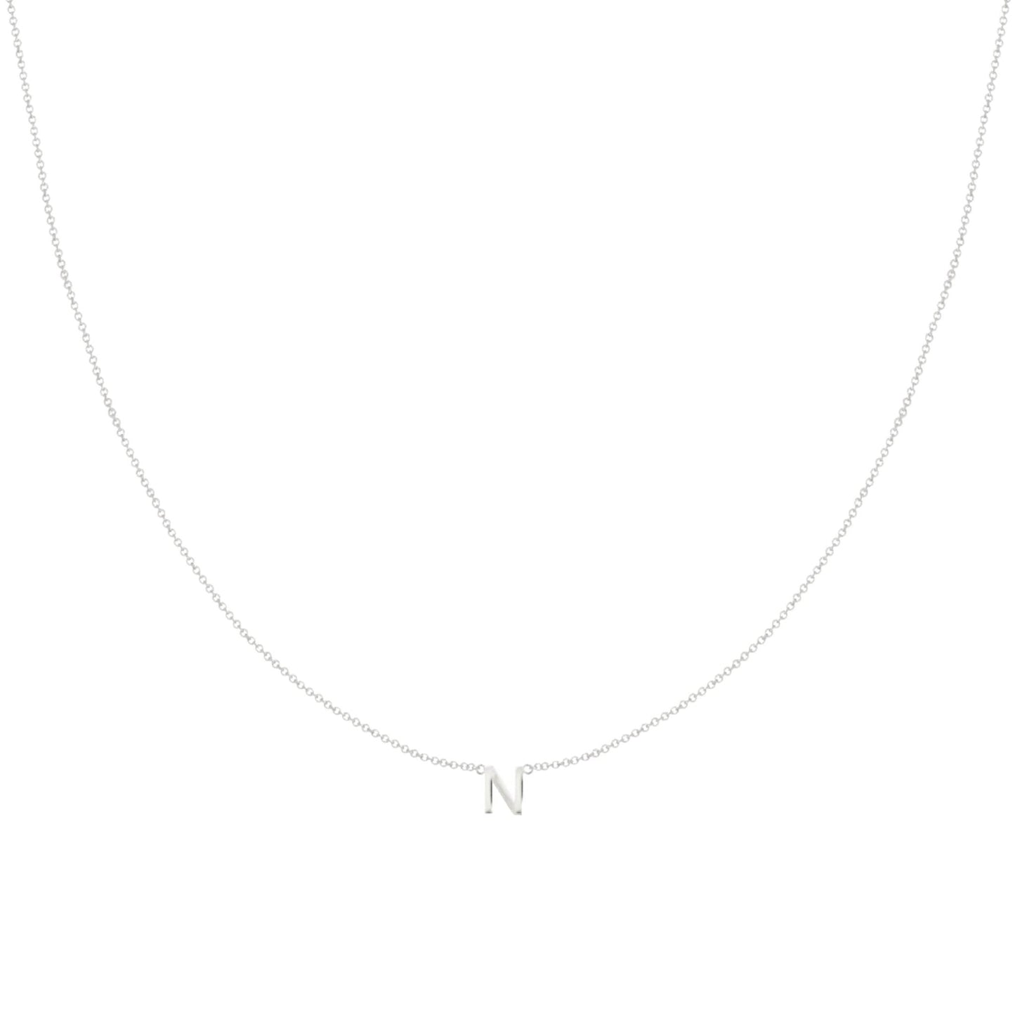 Personalised initial necklace, alphabet detail