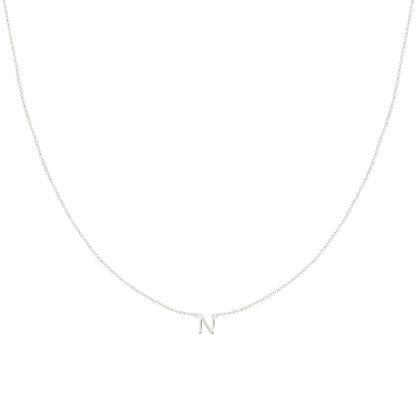 Personalised initial necklace, alphabet detail