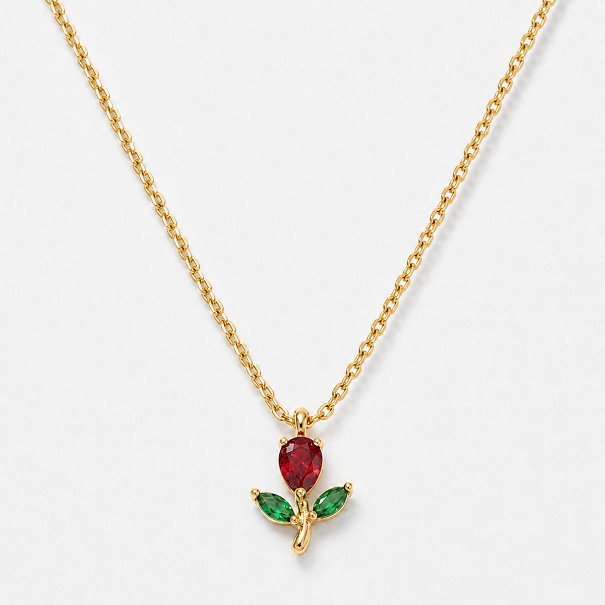 18K Gold-Plated Tulip Flower Pendant Necklace - Gold
