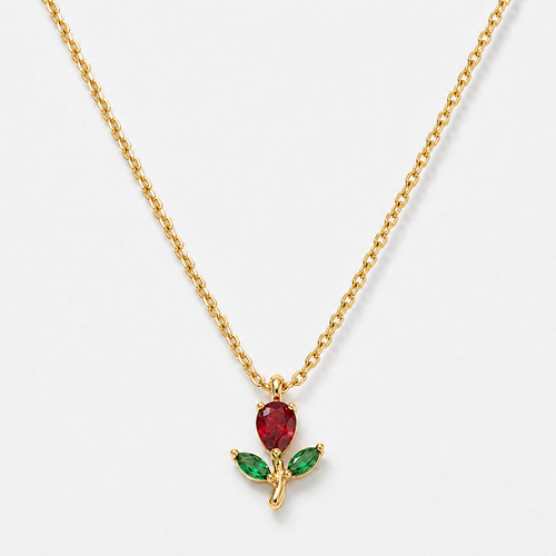 18K Gold-Plated Tulip Flower Pendant Necklace - Gold