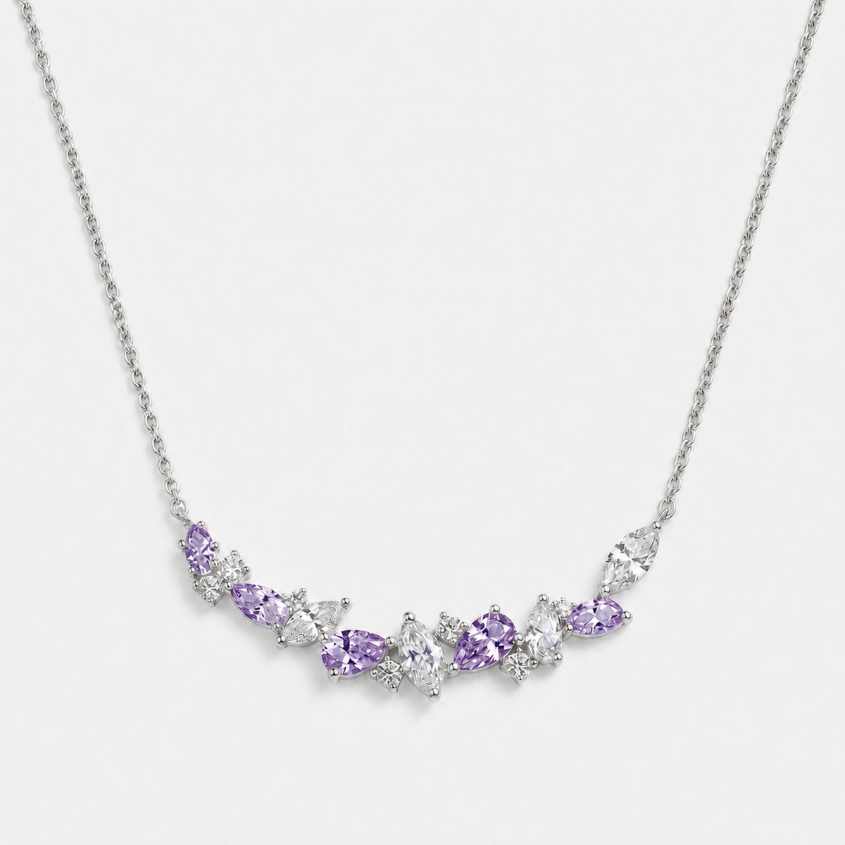 Wisteria Flower Y Necklace - Purple