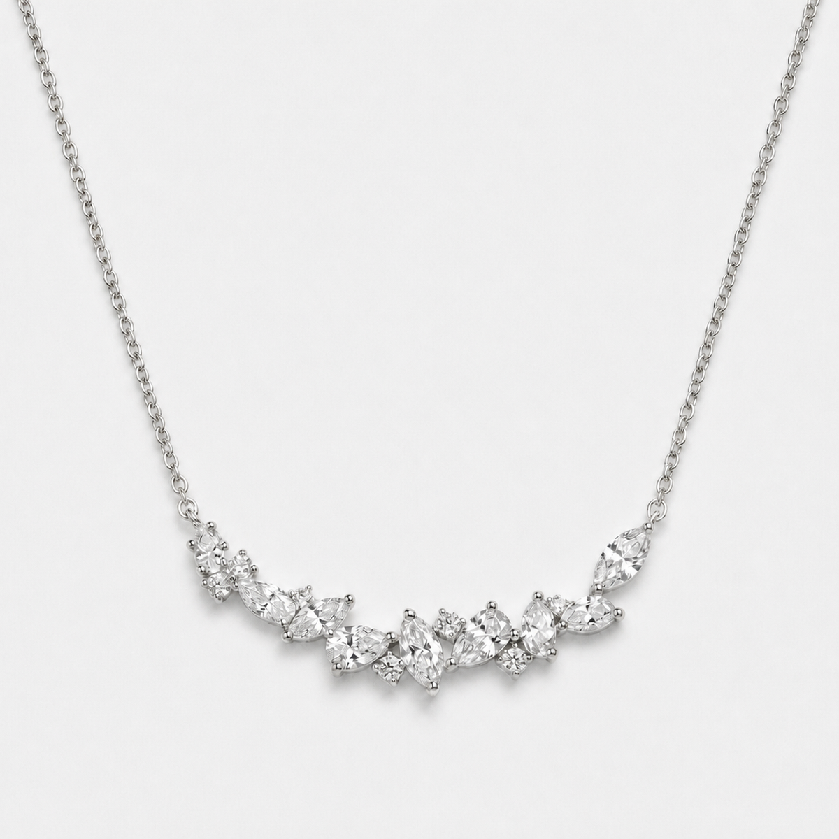 Wisteria Flower Y Necklace - Silver