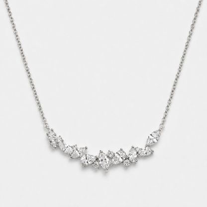 Wisteria Flower Y Necklace - Silver